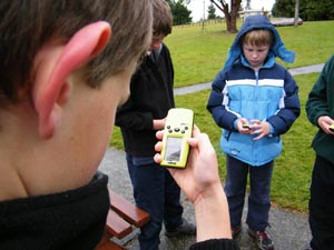 Students using GPS